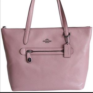 Coach Taylor pebble dusty rose leather tote